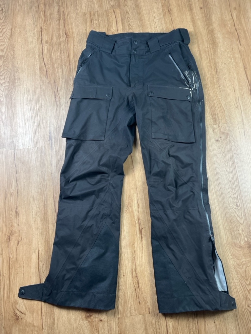Aztech Mountain Aspen Ski Pants Black Full Zip Designer Snow Pants AS IS